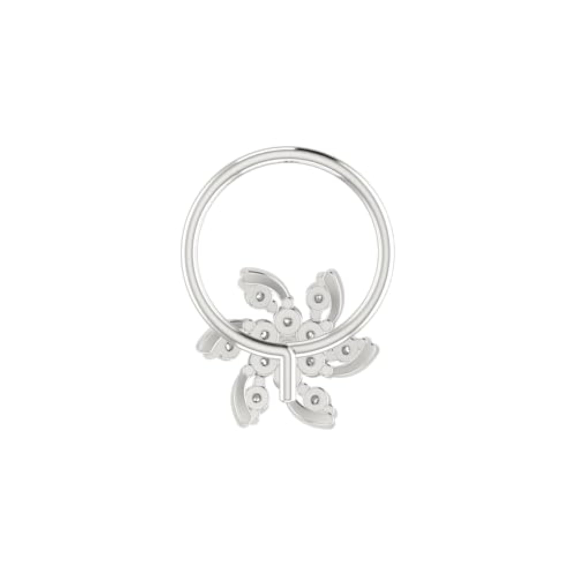 Women's 9K BIS Hallmarked White Gold Stud Nose Ring
